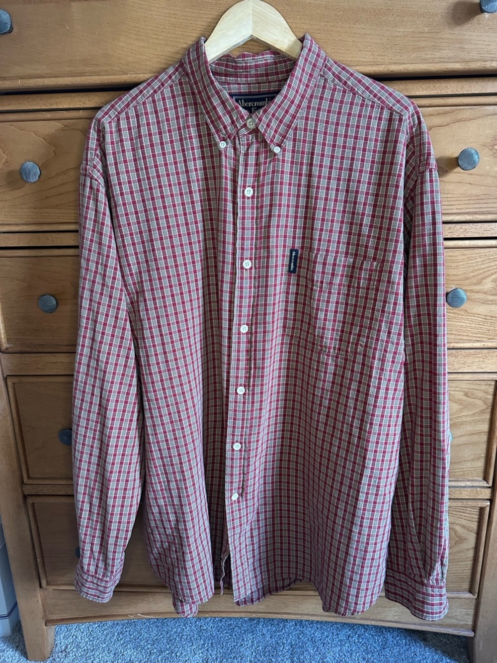 Abercrombie & Fitch The Big Shirt Plaid Flannel Button Down Mens XL Y2K Retro